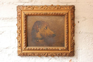 A Charming 19thC Naïve School Portrait of a Scottish Deerhound