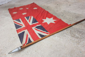 A Good British Empire Australian Red Ensign Flag Mounted on a Pole