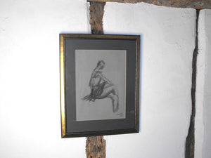 A Fine Black Chalk Study of a Ballerina by Paul Lucien Maze (French, 1887-1979)