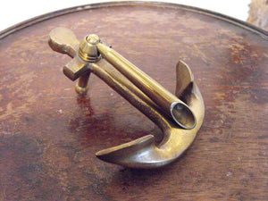 A Vintage Brass Desk Pen Holder in the Form of an Anchor