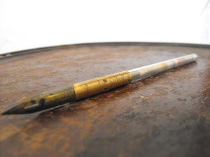 A Vintage Glass & Electroplated Dip Pen by Perry & Co, filled with IOW Sand