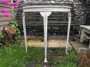 A Chic, Painted Vintage 1950's Demi-Lune Hall Table