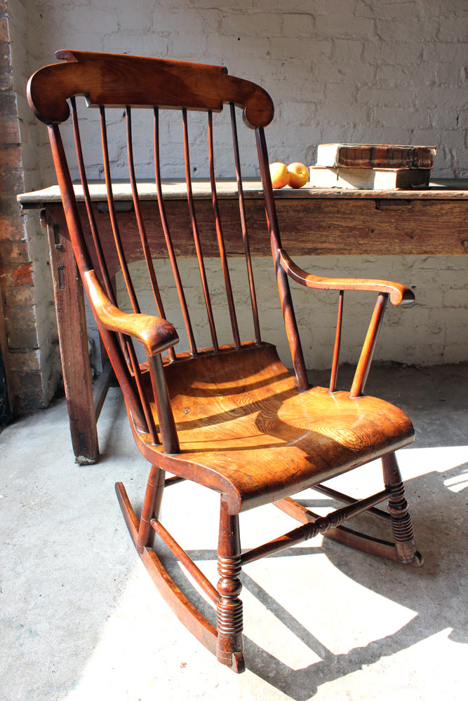 A Superb Mid 19thC Elm Boston Rocking Chair – Doe Hope
