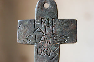 A Very Rare & Interesting Copper Slavery Abolitionist Cross Pendant Dated to 1803