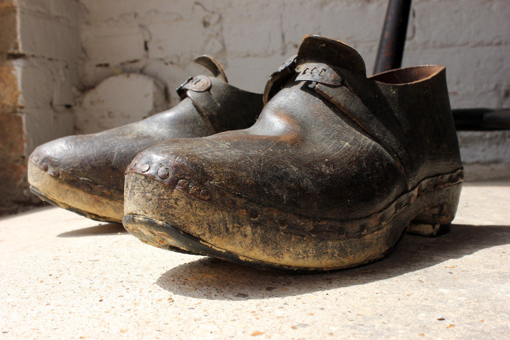 A Charming Pair of 19thC Wooden & Leather Pitt Lancashire Clogs – Doe ...