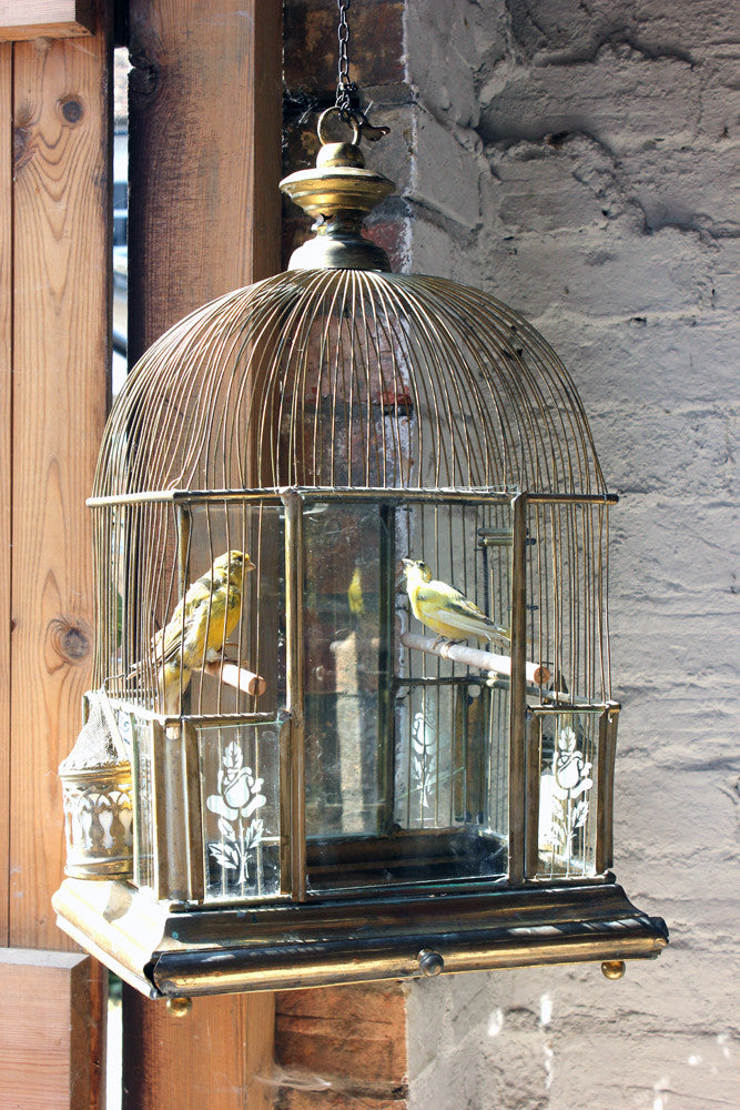 A Wonderful c.1870 Gilded Architectural Bird Cage with