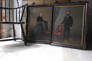 A Fine Pair of c.1860 Anglo-Chinese Naïve School Portraits
