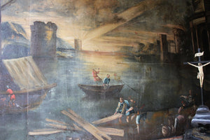 A Very Large 19thC Italian Primitive School Oil on Board