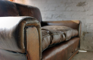 A Good c.1930 Art Deco Period Leather Club Sofa
