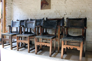 A Wonderful Set of Eight Early 18thC Spanish Walnut Baroque Period Dining Chairs