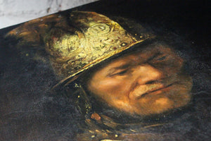 After Circle of Rembrandt; A Good 19thC Oil On Canvas; ‘The Man with the Golden Helmet’