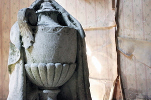 A Carved White Marble George III Period Funerary Urn c.1820