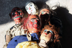 A Rare Group of Fifteen c.1880s Marionettes From a Travelling English Troupe