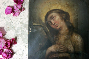 A 17thC Italian School Oil on Panel of The Penitent Mary Magdalene c.1670