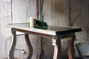 A Limed Oak & Mirror Topped Italian Console Table c.1940