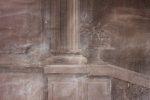 A Wonderful 20thC French Hand-Painted Canvas Linen Trompe l'oeil Theatre Backdrop