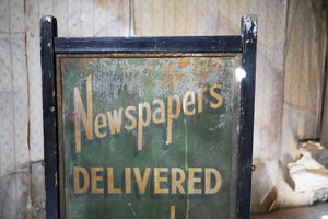 An Early 20thC Double Sided Sign-Written Advertising Sign for Newspapers c.1920-30