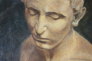 A Good British School Oil on Canvas; Male Nude Study Dated to 1936