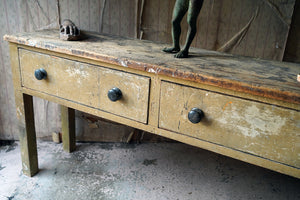 A Mid-Victorian Painted Pine Dresser Base c.1860-70