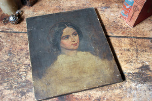 A Mid-19thC Unfinished English School Portrait of a Young Lady