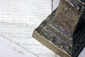 A Good Pair of Large 19thC Ormolu Candlesticks Modelled as Corinthian Capital Ruins c.1890