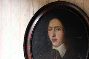 A Good 18thC French School Oval Oil on Canvas Laid to Board Portrait of a Young Gentleman c.1780