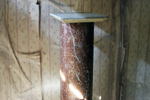 A Decorative Victorian Painted Wood Faux Scagliola Marble Pedestal c.1870