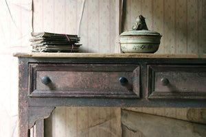 A Beautiful Late George III Painted Oak & Pine Dresser Base c.1810-30