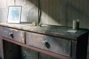 A Painted Pine Potboard Dresser Base c.1830-40