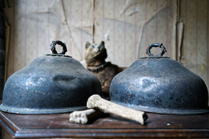 A Pair Of Early Victorian Elkington & Co Silver Plated Meat Cloches Formerly of Brislington House Lunatic Asylum c.1853