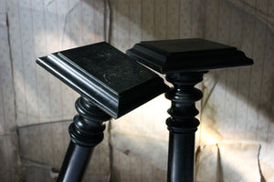 A Pair of Late Victorian Ebonised Torchère Stands c.1880