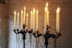 A Wonderful & Very Large Pair of Neo-Grec Patinated & Gilt Bronze Seven Light Candelabras by Elkington, Mason & Co. c.1850-60