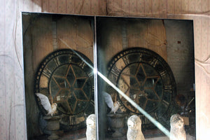 A Large Pair of Late 20thC Rectangular Antiqued Wall Mirrors