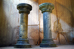A Pair of Good Quality Grey Cipollino Marble Pedestals