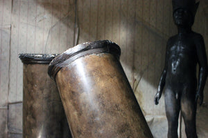 A Pair of Decorative Painted Faux Marble Plaster Plinths/Pedestals c.1890