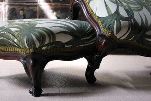 A Pair of Upholstered Victorian Mahogany Footstools c.1890