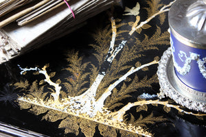 A Large & Attractive Black-Japanned Early Victorian Papier-Mache Tray c.1840