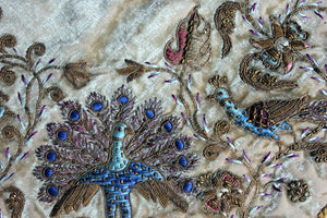 A Persian Style Velvet & Silk Embroidered Panel c.1900