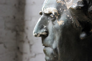 A Very Large & Decorative Late Victorian Painted Plaster Portrait Library Bust of a Cardinal c.1900
