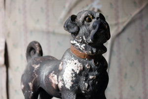 An Italian Painted Plaster Model of a Pug Dog c.1900