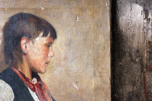 Percy Bedford; An Oil on Canvas Portrait of a Boy c.1893