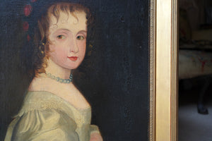 An Early 19thC English School Oil on Canvas Portrait of Mary Stuart, Princess Royal and Princess of Orange (1631 – 1660)