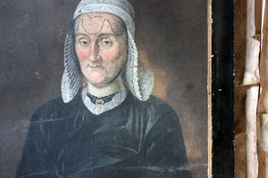 An Early 19thC French School Oil on Canvas Laid to Board Portrait of a Noble Lady of Maison de Béon c.1800