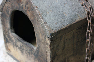 An Intriguing & Wonderfully Decorative Primitive Painted Birch Pigeon Carrier c.1870