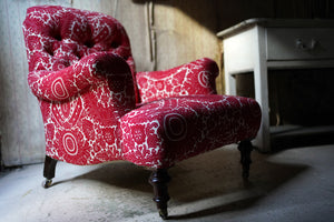 A Late Victorian Upholstered Easy Armchair c.1880-1900
