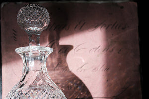 A Fine Regency Cut Glass & Silver Plate Decanter c.1810