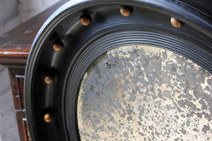 A Good Regency Period Ebonised & Gilt Circular Wall Mirror c.1820