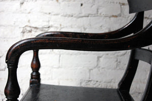 An Attractive Regency Period Black Painted Beech Carver Chair c.1820-25
