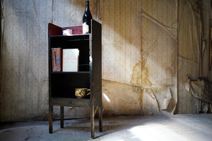 A Regency Black Painted Pine Dwarf Bookcase c.1810-15