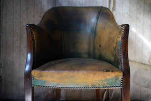 A Regency Mahogany & Leather Library Armchair c.1810-20